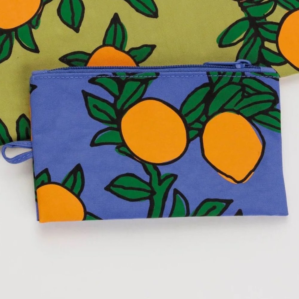 NWOT Baggu Go Pouch Small - Orange Tree Periwinkle - Picture 10 of 10